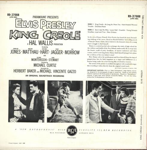 Elvis Presley King Creole - 1st UK vinyl LP album (LP record